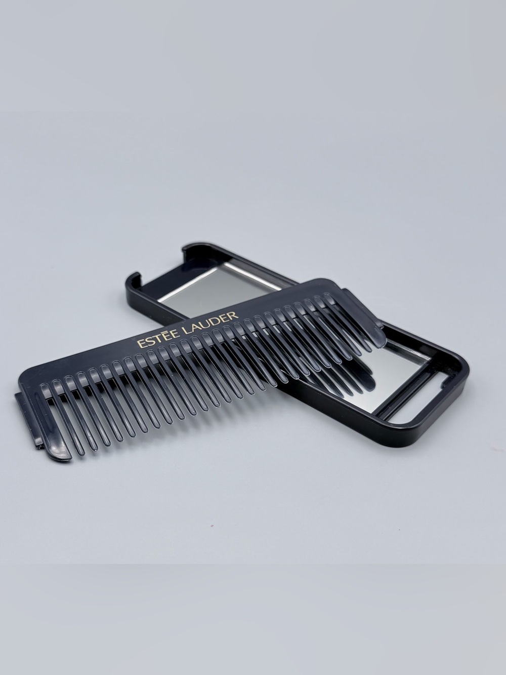 Estée Lauder Vintage Travel Comb & Compact Mirror Set Navy Blue